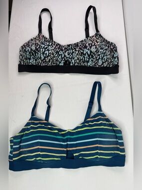 torrid Pair of Mixed Print Bralettes - Black Multi Animal & Navy Multi Stripe 1X